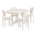 Стол STEFANO круглый, бук, мдф, D90+30x77см, Ivory white | изображение 7