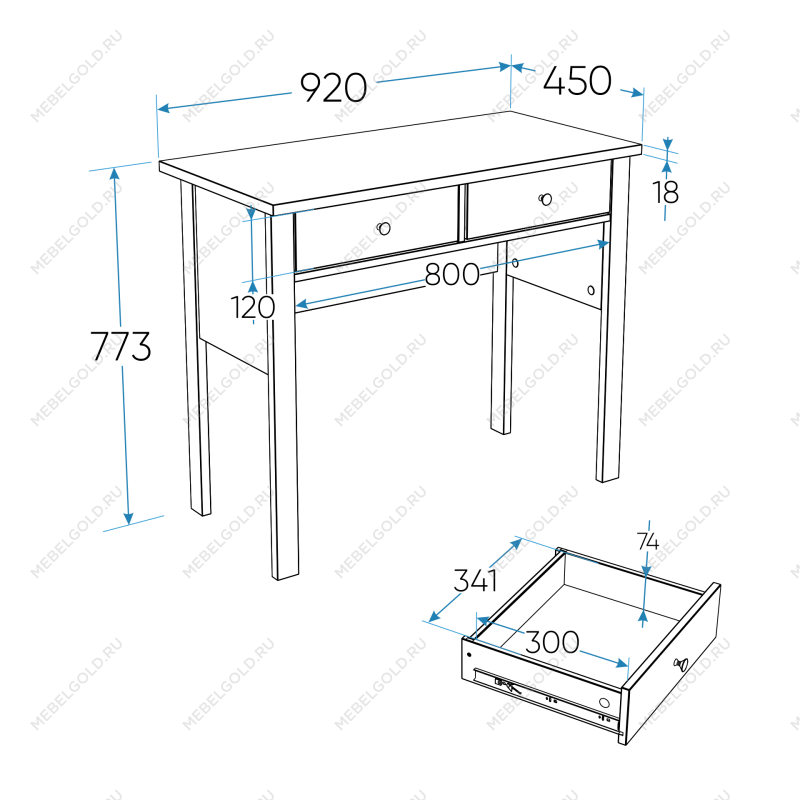 САГА стол туалетный 92х45 темно-бирюзовый | изображение 2