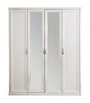 Шкаф Мишель 4-дверный (1+2+1) с зеркалом белый матовый | изображение 1