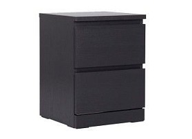 МАЛЬМ / VARMA Тумба прикроватная ИКЕА / IKEA 2, 40x54.8x40, шпон, черный