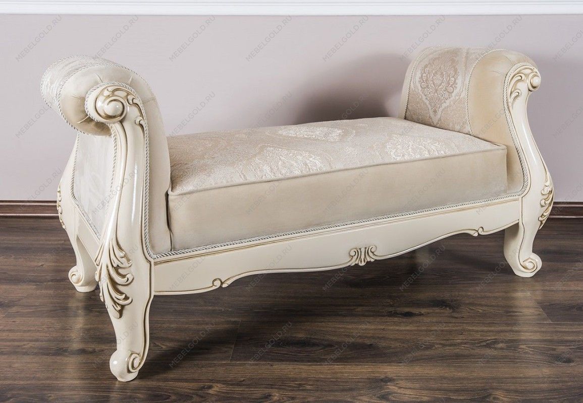 Оттоманка Джоконда с двумя подлокотниками крем глянец | изображение 2