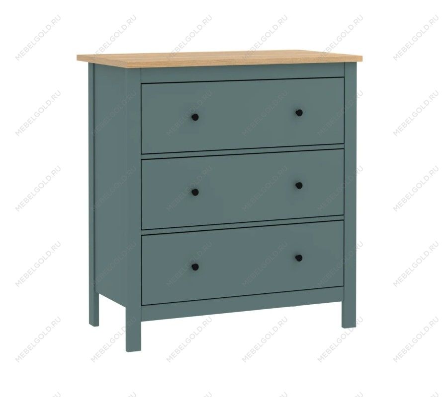 САГА комод 3 ящика темно-бирюзовый/ясень | изображение 3