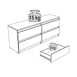 КАСТОР (KULLEN) тумба 4 ящика серая | изображение 3