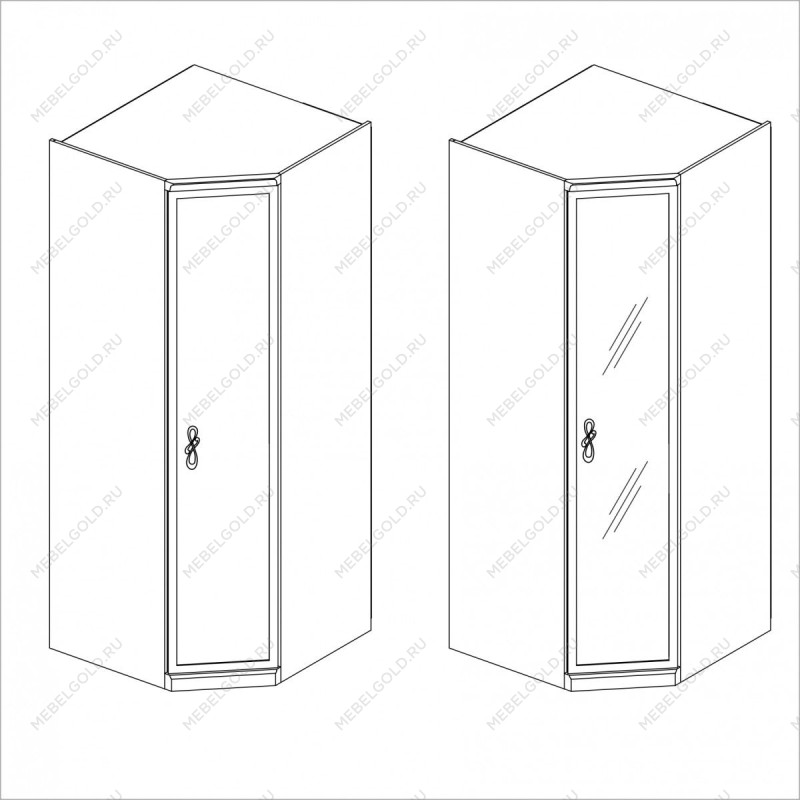 Натали секция угловая без зеркал белый глянец