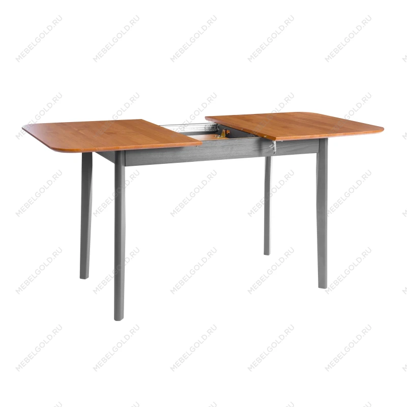 Стол Соната Люкс раздвижной/Sonata Lux extension table, массив сосны, антик /графит, 120-(150)х75х75 см | изображение 1