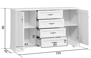 Тумба Кентаки KOM2D4S белый