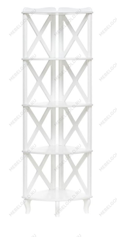 Этажерка-стеллаж угловая Джульетта-4 (молочный дуб) | изображение 2