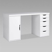 ИНГАР 2/5/ДВ стол письменный 140x75x55, белый