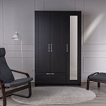 БРИМНЭС / СИРИУС Шкаф ИКЕА / IKEA комбинированный 3 двери и 1 ящик Дуб Венге | изображение 3