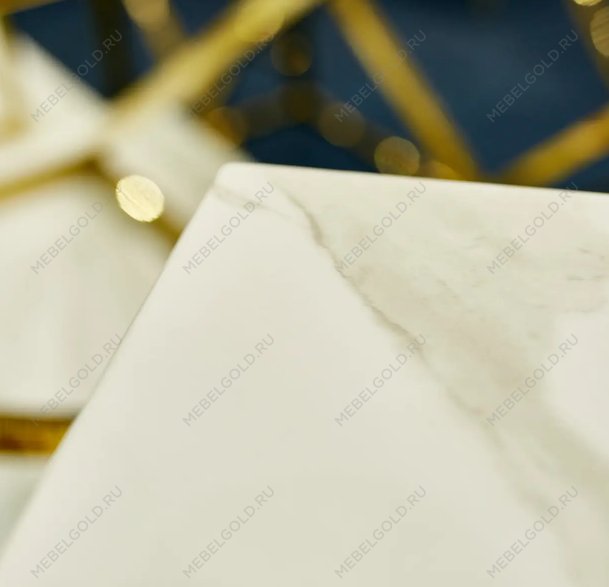 Стол журнальный Signal ESCADA B II (эффект белого мрамора/золотой) | изображение 3