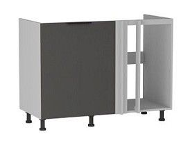 Стол под мойку угловой СМУ-120, Ватель (1100*554*820) Экокожа Серый, 23315