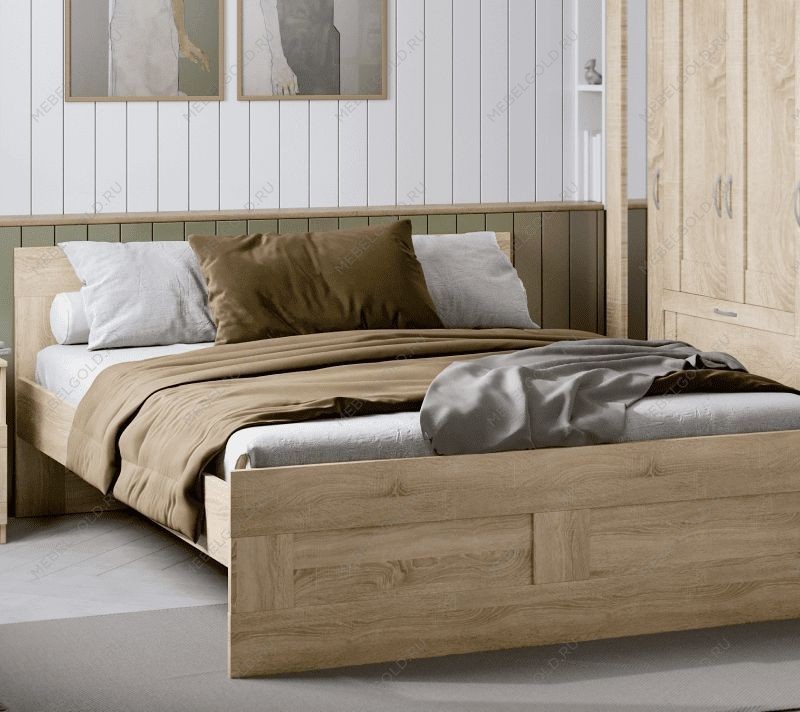 БРИМНЭС / СИРИУС кровать двойная ИКЕА / IKEA 200х200 сонома | изображение 3