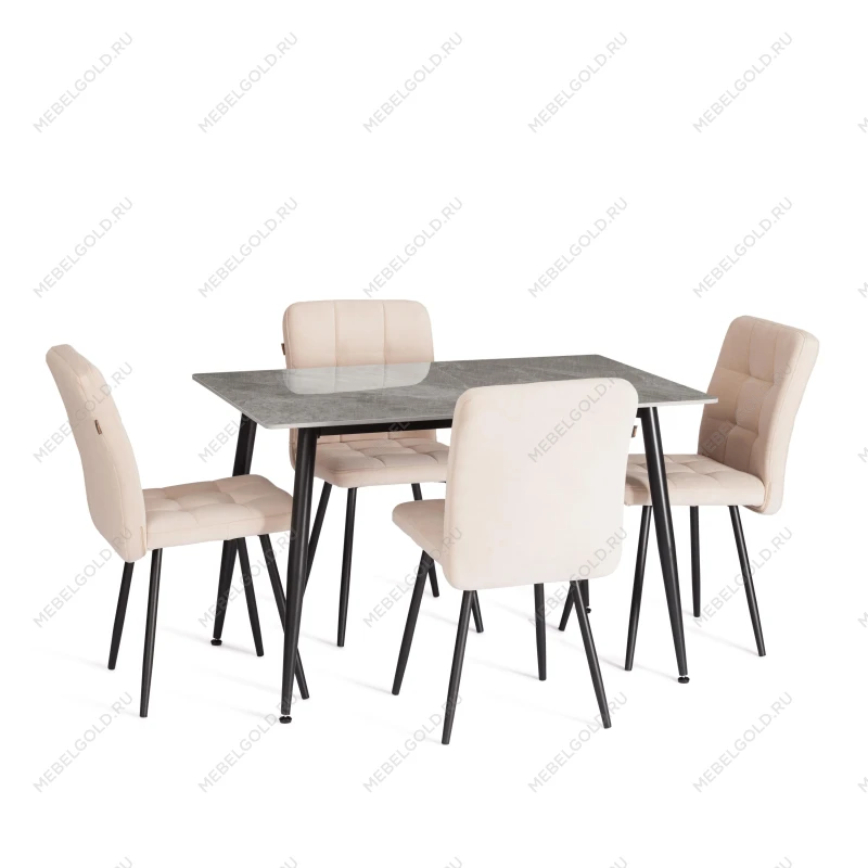Стул обеденный Medeo, LT, флок, бежевый/черный, 7, 45х56х89 см | изображение 9