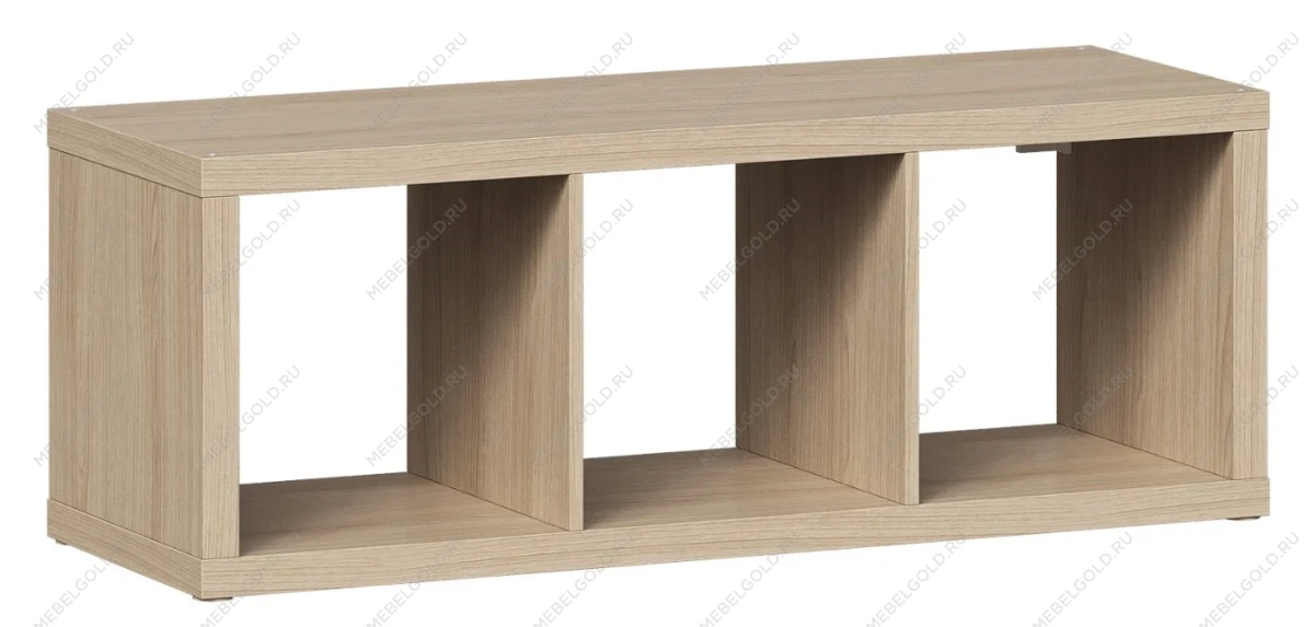 КАЛЛАКС / ФОРА Стеллаж ИКЕА / IKEA 3, с тремя открытыми ячейками, тамбурат, дуб беленый