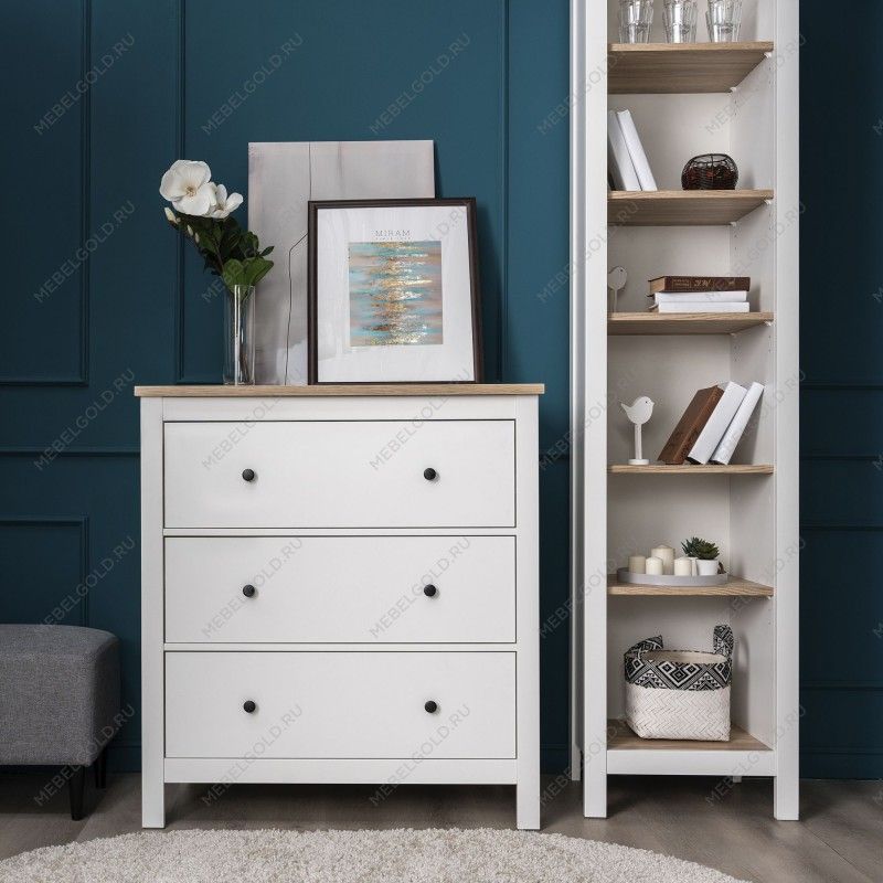 САГА комод 3 ящика белый/ясень | изображение 5