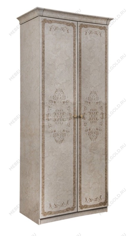 Шкаф Патрисия 2-дверный без зеркал крем корень глянец