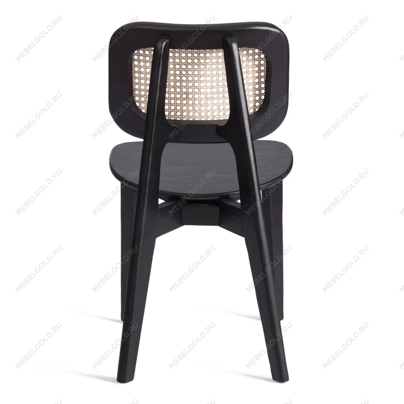 Стул ODIN, дерево вяз/ротанг, черный, 42х45х78 см | изображение 3