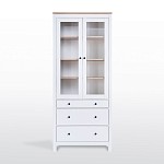 САГА шкаф с витриной 90 белый/ясень | изображение 2