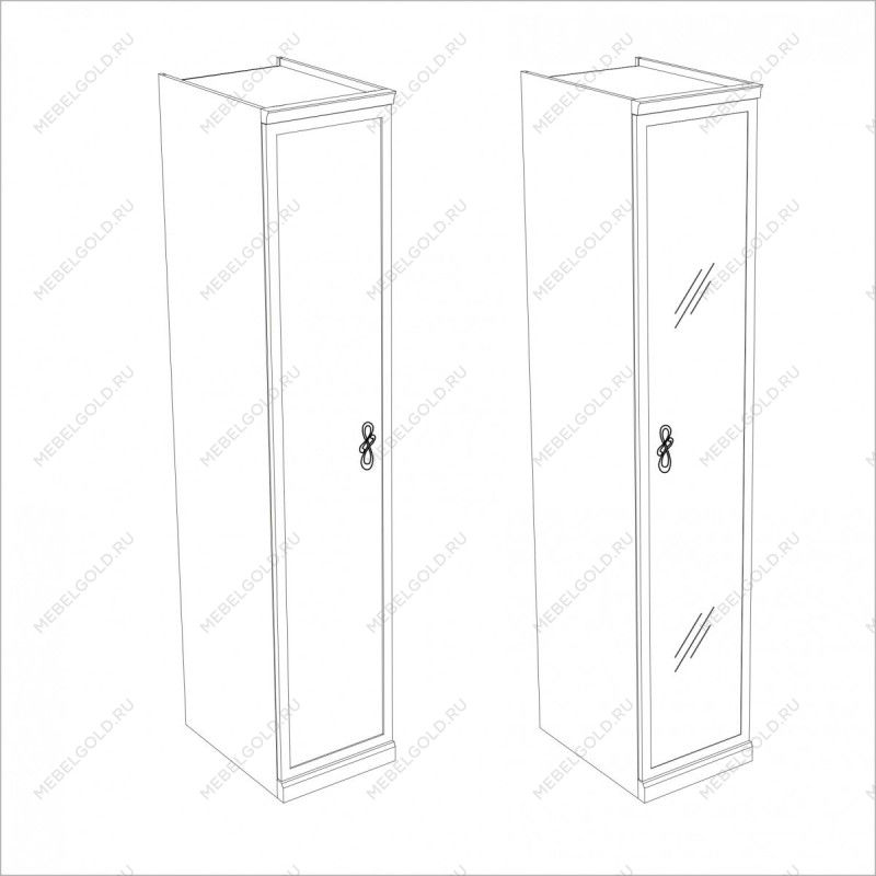 Натали секция 1-ств без зеркал белый глянец