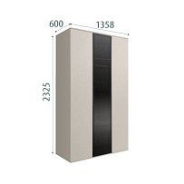 Шкаф 3-х дверный Bogemia Air (Шелк/Черный) БМШ2/3(1)