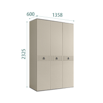 Шкаф 3-х дверный Римини СОЛО (Ваниль/Серебро) РМШ2/3(s)