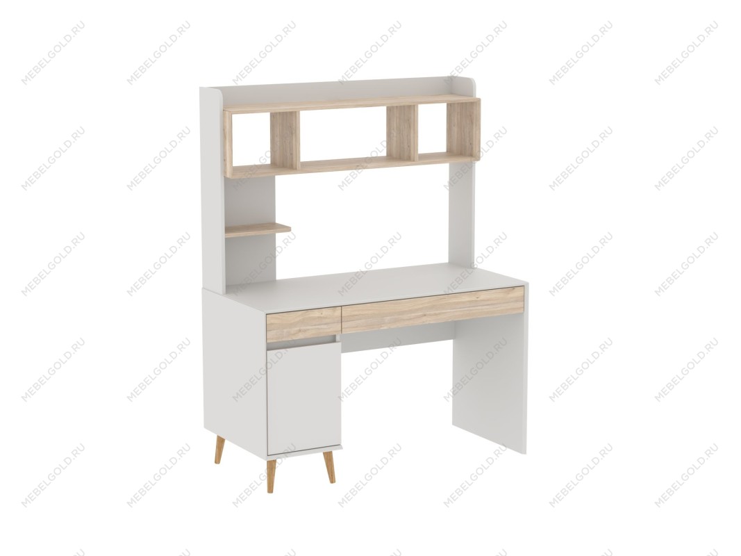 Стол письменный с надстройкой, Аврора, Дуб Мария/Кашемир | изображение 1