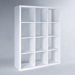 КАЛЛАКС / ФОРА Стеллаж ИКЕА / IKEA 12, широкий стеллаж с открытыми ячейками, тамбурат, цвет белый | изображение 1