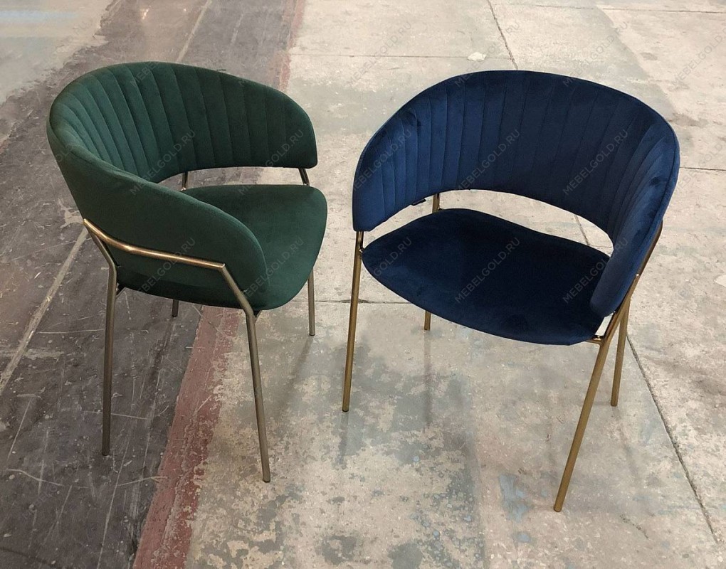 м. Римская - Стул Пиза темно-синий бархат ножки матовое золото | изображение 8