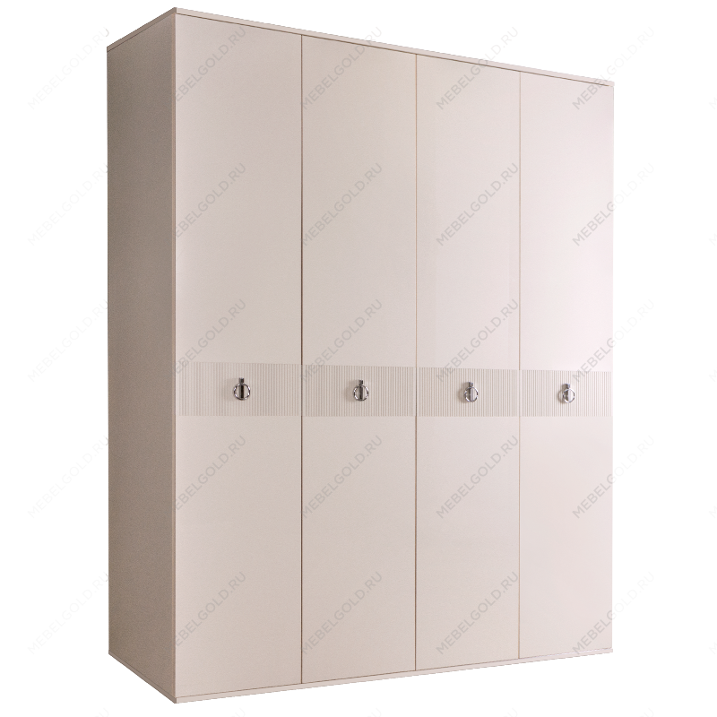 Шкаф 4-х дверный Римини СОЛО (Бежевый/Серебро) РМШ2/4(s)