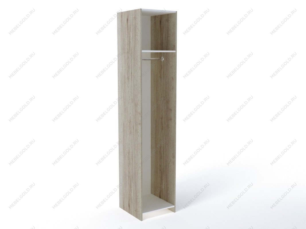 Шкаф 1-но дверный с декоративным обкладом, Мале (542*544*2316) Дуб галифакс белый | изображение 1