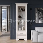 Шкаф с витриной Тиффани 1V2S вудлайн кремовый | изображение 1