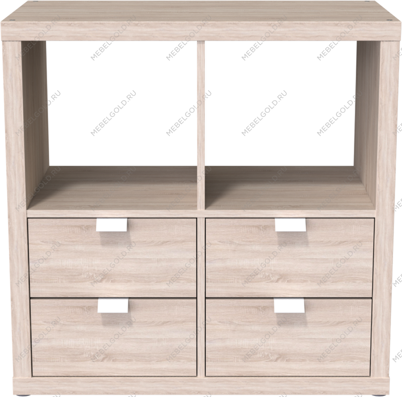 КАЛЛАКС / ФОРА Дверца 4.3 с задней стенкой в комплекте для открытого стеллажа, цвет дуб беленый | изображение 1