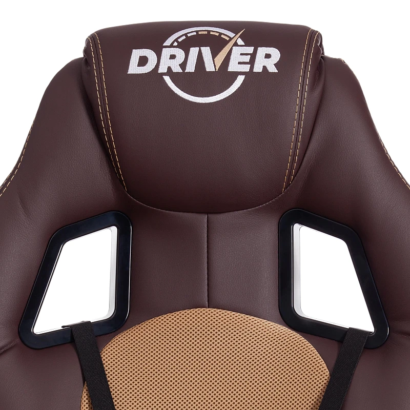 Кресло DRIVER (22), кож/зам/ткань, коричневый/бронза, 36-36/TW-21 | изображение 7