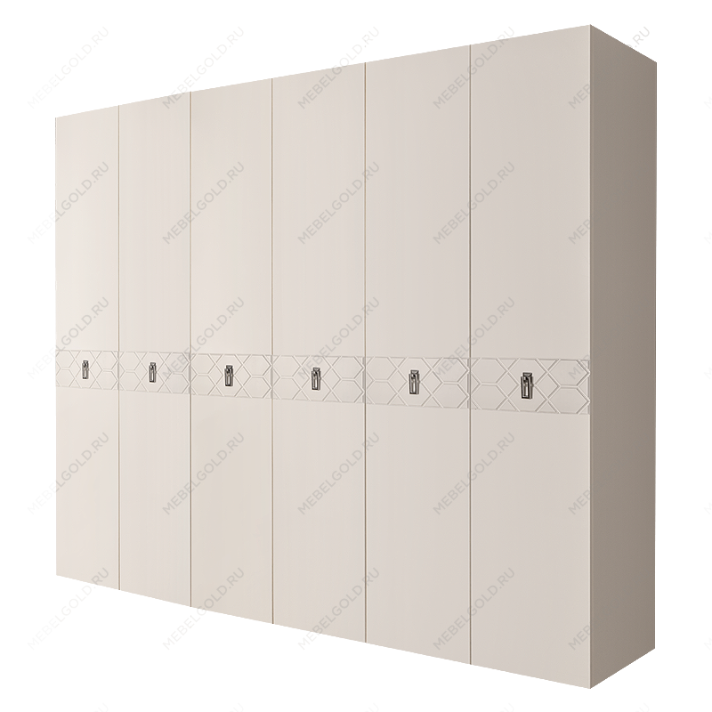 Шкаф 6-ти дв. Bogemia Farfalle (Слоновая кость/Хром) БМШ2/6(Fa)