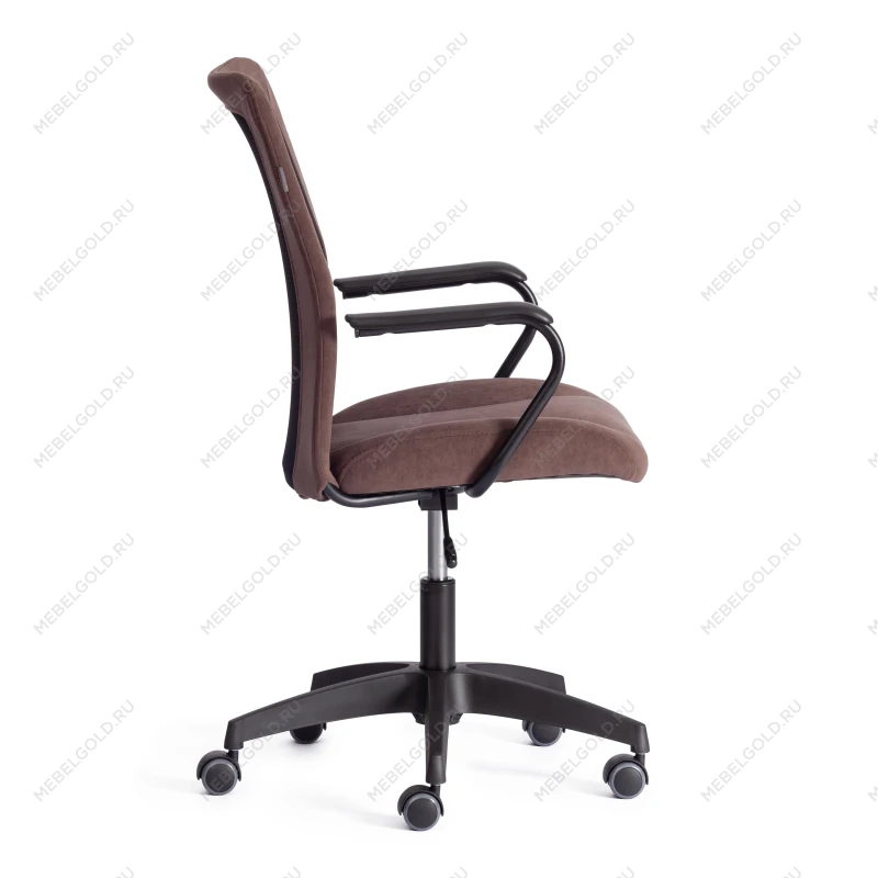 Кресло STAFF, флок/ткань, коричневый/черный, 6/W-11 | изображение 1