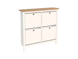 САГА тумба для обуви 113х108 белая/ясень