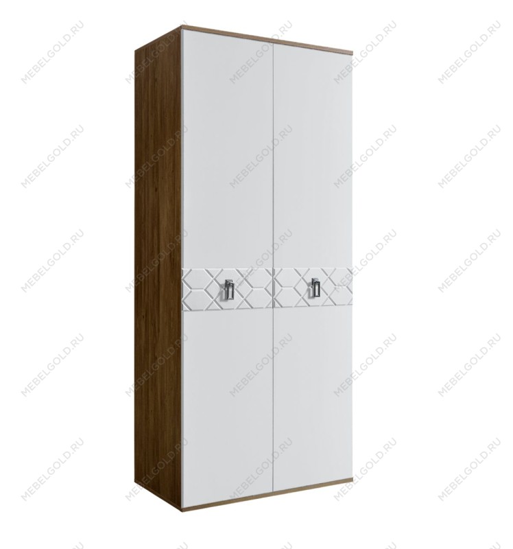 Шкаф 2-х дверный Bogemia Woodline Fa (Белый/Хром) БМШ2/2