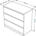 МАЛЬМ / VARMA Комод ИКЕА / IKEA 3, 80x78x40, пигмент, белый | изображение 3