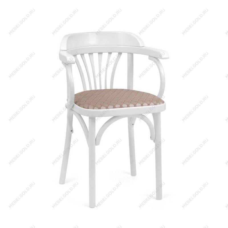 Стул Михаэль мягкий (эмаль белая, ткань 1 beige) | изображение 2