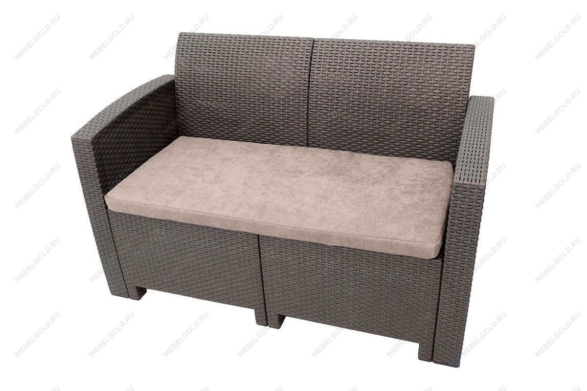Диван двухместный b:rattan Arizona, венге (2-х местная подушка)