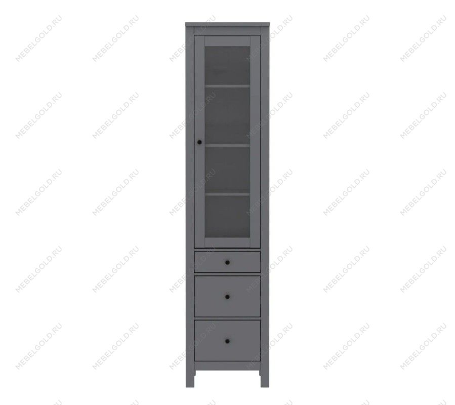 САГА шкаф с витриной 50 серый | изображение 1