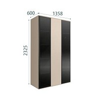 Шкаф 3-х дверный Bogemia Air (Ваниль/Черный) БМШ2/3(2)