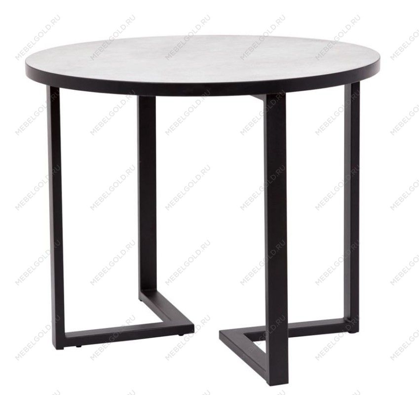 Стол круглый Лофт Зиг-Заг (ЛДСП 32 мм /Мрамор сетте 1468/ кромка чёрная)
