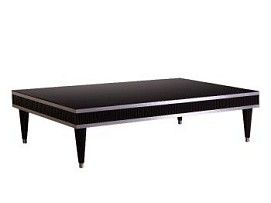 Журнальный столик узкий Римини СОЛО (Черный/Серебро) РМСТ-3(s)