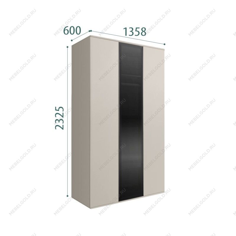 Шкаф 3-х дверный Bogemia Air (Шелк/Черный) БМШ2/3(1)