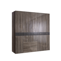 Шкаф 5-ти дверный с ящиками Римини СОЛО (Орех империя/Серебро) РМШ2/51(s)