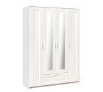 БРИМНЭС / СИРИУС Шкаф четырёхдверный ИКЕА / IKEA белый с одним выдвижным ящиком и двумя зеркалами | изображение 3