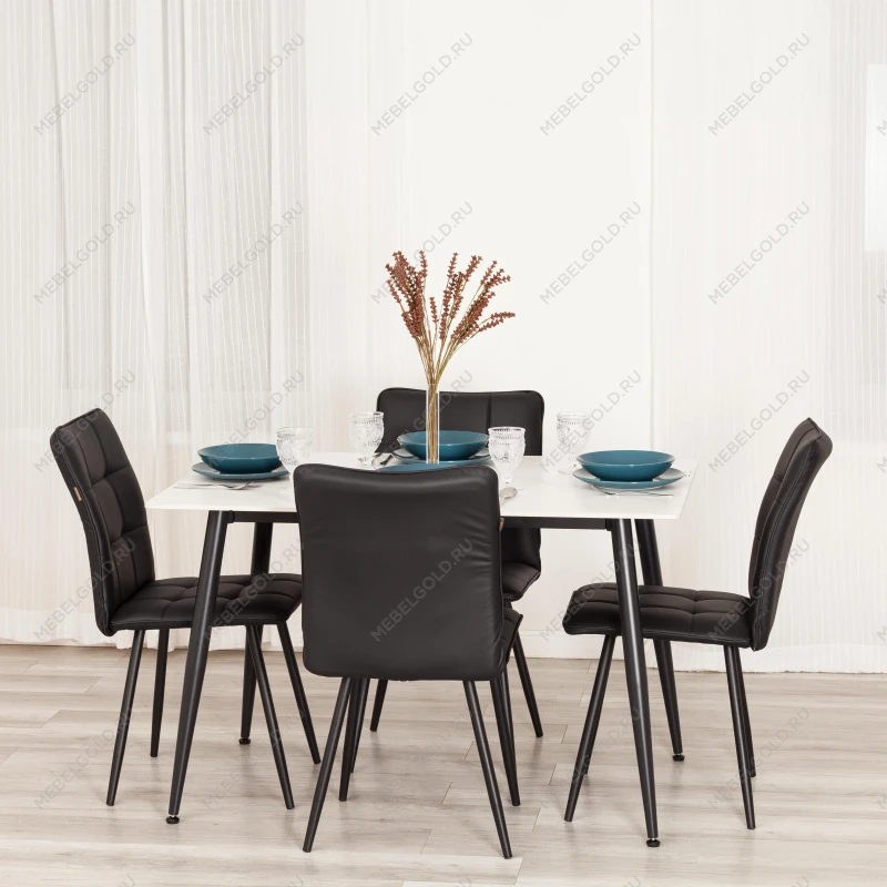 Стул обеденный Bari, LT, экокожа, черная, 41х55х89 см | изображение 10