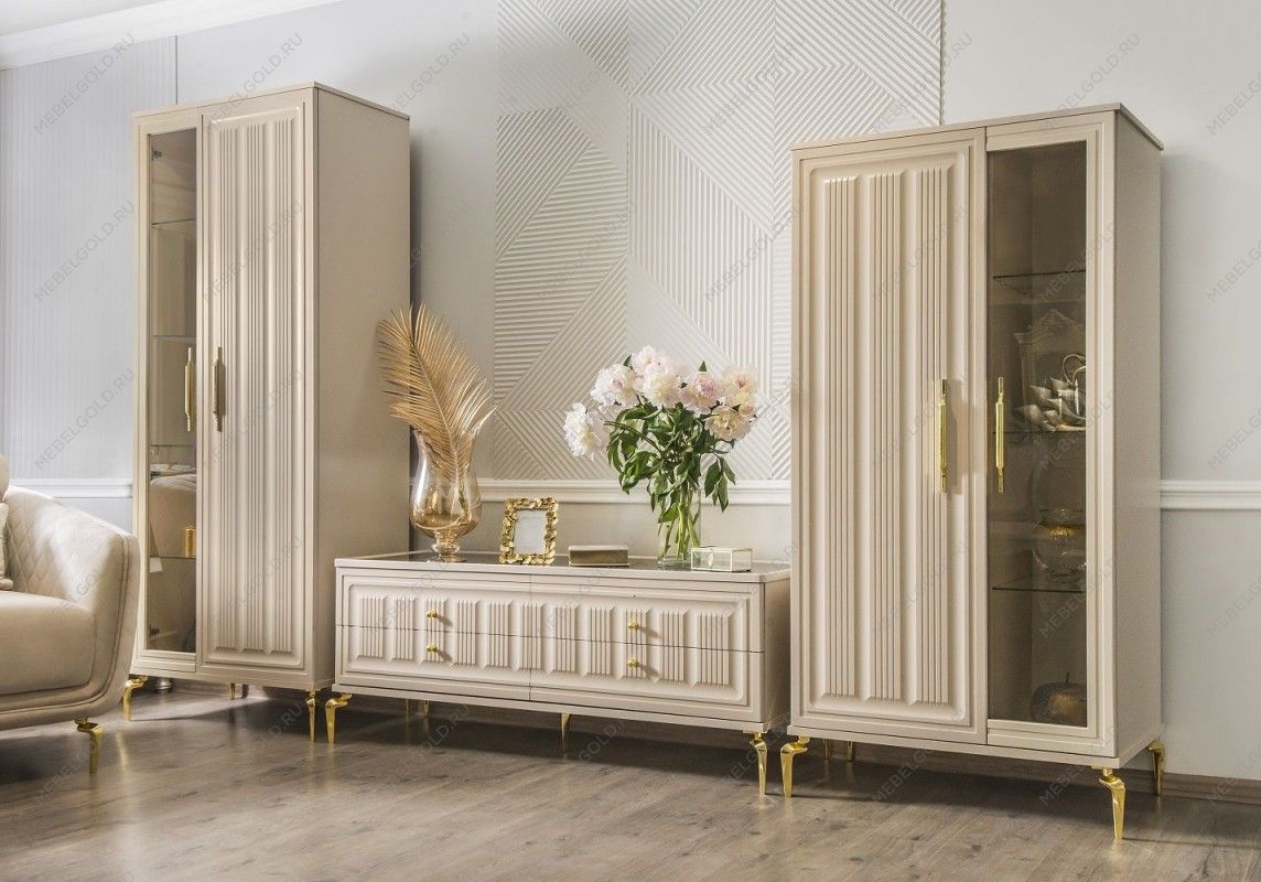 Витрина Замира 2-ств низкая бежевый | изображение 9