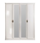 Шкаф Натали 4-дверный (2+2) с зеркалом белый глянец | изображение 1